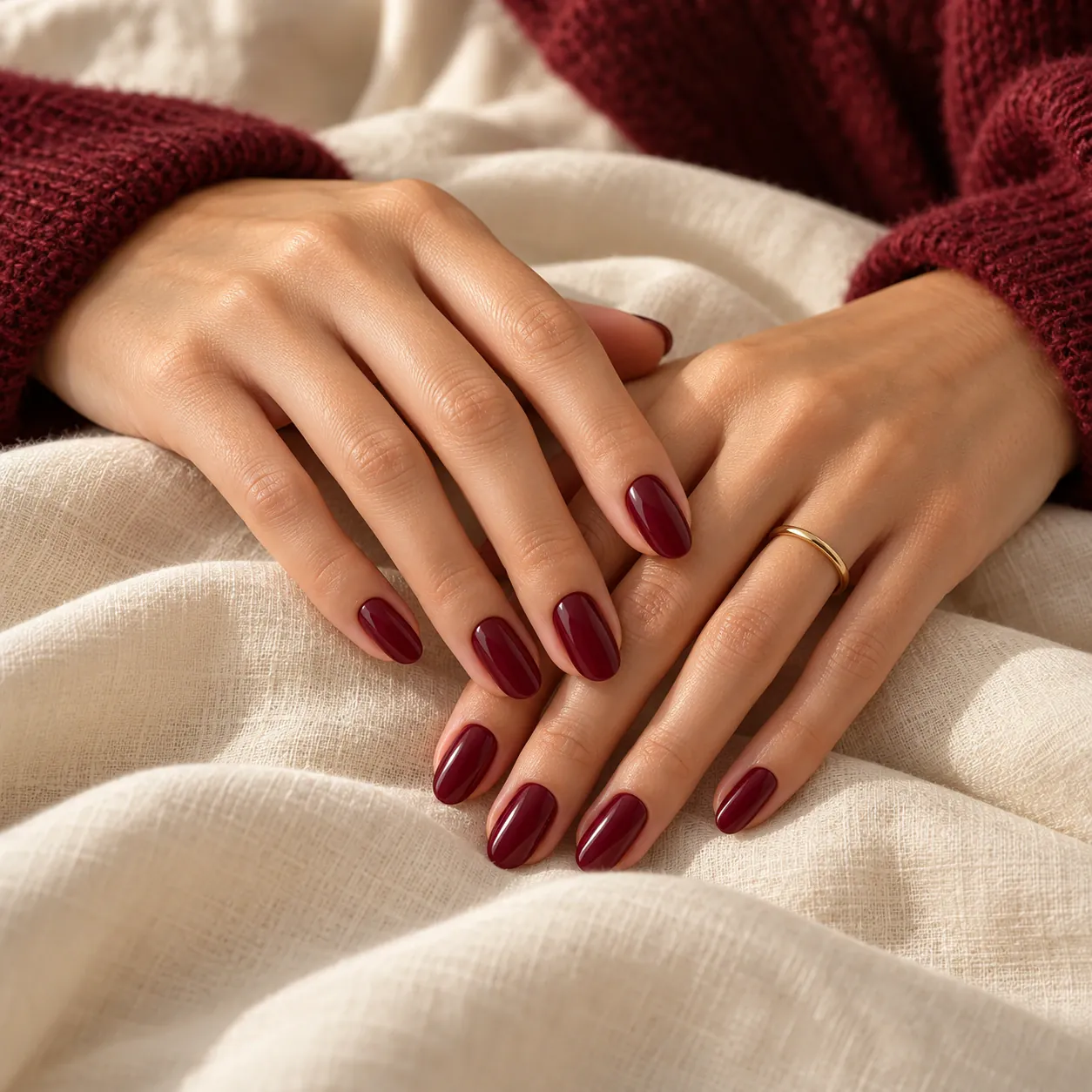 Manos con manicura sosteniendo un móvil, imagen de referencia de Marnys Studio